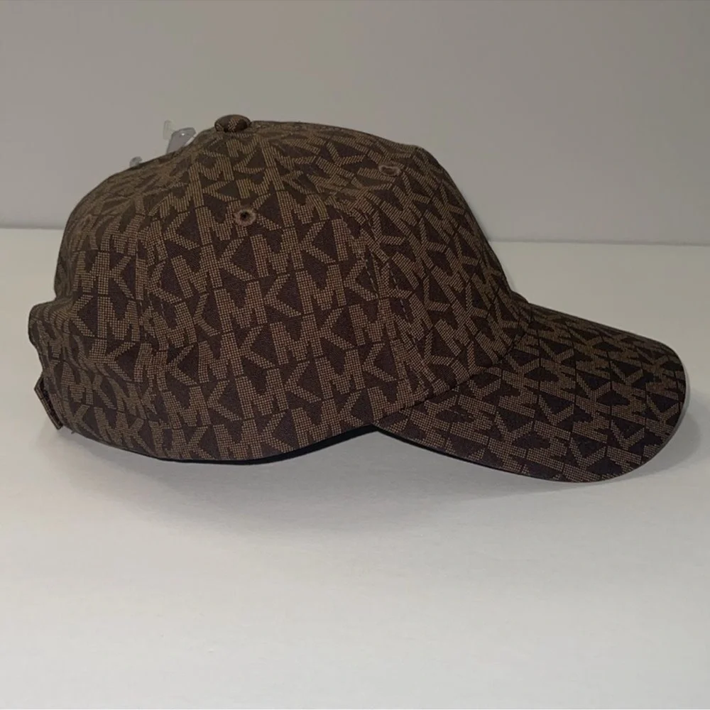 Michael Kors Signature MK Logo Baseball Cap Hat, Brown One Size.NWT